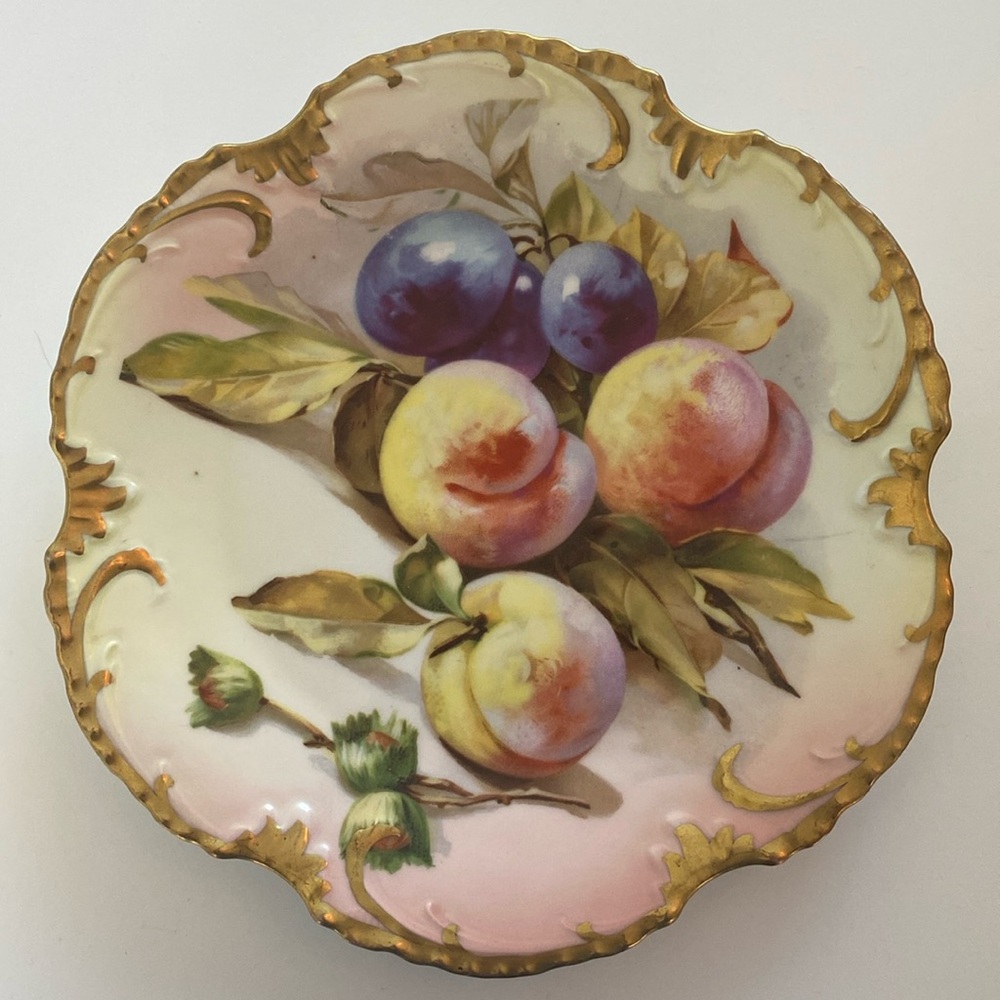 Royal Munich Z.S. & Co, "Marseille" Plate Decorative Gold Trim Fruits 1925-1935